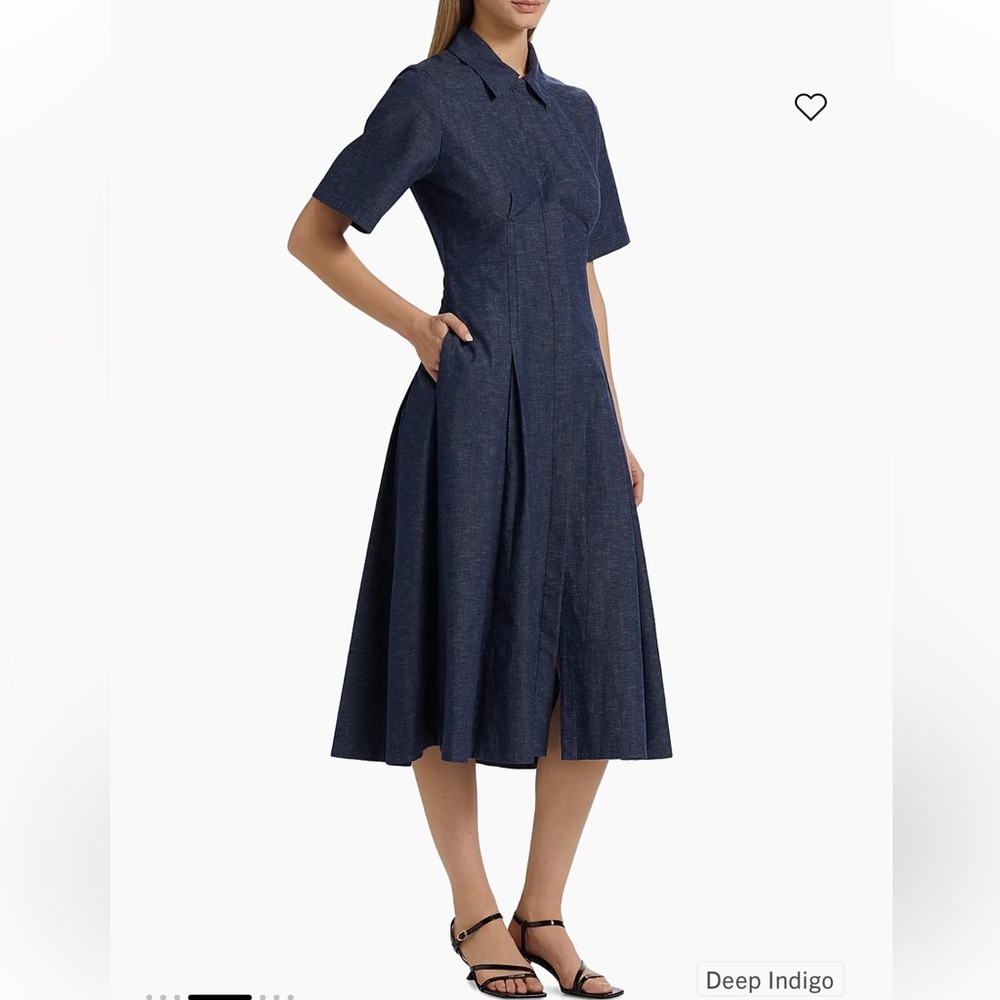 NWT: Vince Denim Shirt Midi Dress - current Season - Picture 2 of 15